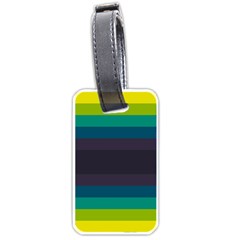 Neon Stripes Line Horizon Color Rainbow Yellow Blue Purple Black Luggage Tags (One Side) 
