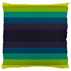 Neon Stripes Line Horizon Color Rainbow Yellow Blue Purple Black Large Cushion Case (two Sides)