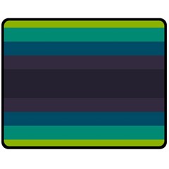 Neon Stripes Line Horizon Color Rainbow Yellow Blue Purple Black Double Sided Fleece Blanket (Medium) 