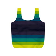 Neon Stripes Line Horizon Color Rainbow Yellow Blue Purple Black Full Print Recycle Bags (s) 