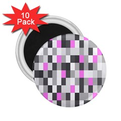 Pink Grey Black Plaid Original 2 25  Magnets (10 Pack) 