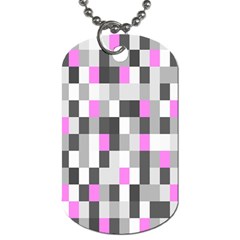 Pink Grey Black Plaid Original Dog Tag (one Side) by Mariart