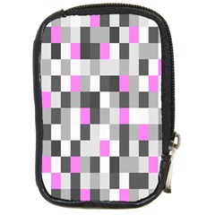 Pink Grey Black Plaid Original Compact Camera Cases by Mariart