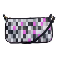 Pink Grey Black Plaid Original Shoulder Clutch Bags by Mariart