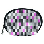 Pink Grey Black Plaid Original Accessory Pouches (Medium)  Front