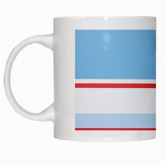 Navy Blue White Red Stripe Blue Finely Striped Line White Mugs