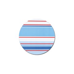 Navy Blue White Red Stripe Blue Finely Striped Line Golf Ball Marker