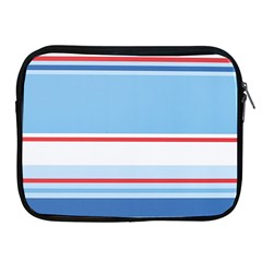 Navy Blue White Red Stripe Blue Finely Striped Line Apple Ipad 2/3/4 Zipper Cases by Mariart