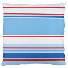 Navy Blue White Red Stripe Blue Finely Striped Line Standard Flano Cushion Case (one Side) by Mariart