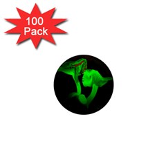 Neon Green Resolution Mushroom 1  Mini Magnets (100 Pack) 