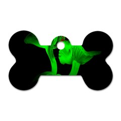 Neon Green Resolution Mushroom Dog Tag Bone (two Sides) by Mariart