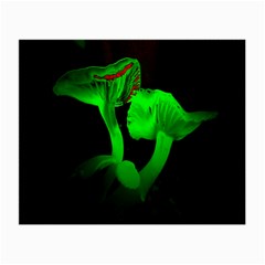 Neon Green Resolution Mushroom Small Glasses Cloth (2-side) by Mariart