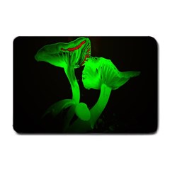 Neon Green Resolution Mushroom Small Doormat  by Mariart