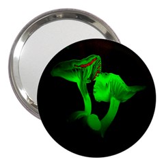 Neon Green Resolution Mushroom 3  Handbag Mirrors