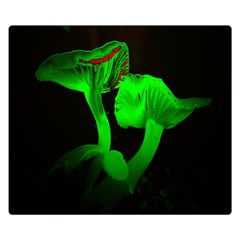 Neon Green Resolution Mushroom Double Sided Flano Blanket (small) 