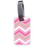 Pink Red White Grey Chevron Wave Luggage Tags (Two Sides) Back