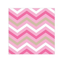 Pink Red White Grey Chevron Wave Small Satin Scarf (square)