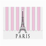 Pink Paris Eiffel Tower Stripes France Small Glasses Cloth (2-Side) Front