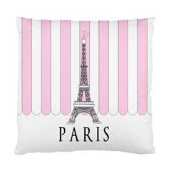 Pink Paris Eiffel Tower Stripes France Standard Cushion Case (one Side) by Mariart