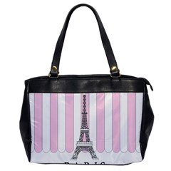 Pink Paris Eiffel Tower Stripes France Office Handbags by Mariart
