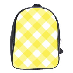 Plaid Chevron Yellow White Wave School Bags(large) 