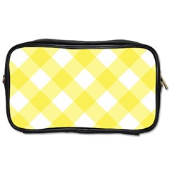 Plaid Chevron Yellow White Wave Toiletries Bags by Mariart