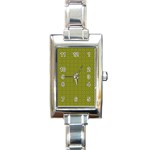 Royal Green Vintage Seamless Flower Floral Rectangle Italian Charm Watch Front