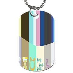 Rainbow Color Line Vertical Rose Bubble Note Carrot Dog Tag (one Side)