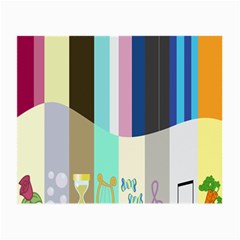 Rainbow Color Line Vertical Rose Bubble Note Carrot Small Glasses Cloth (2-side) by Mariart