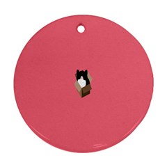 Minimalism Cat Pink Animals Ornament (round)