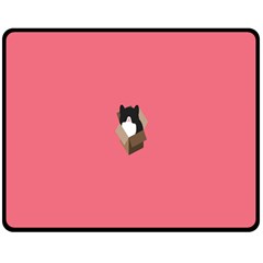 Minimalism Cat Pink Animals Double Sided Fleece Blanket (medium) 