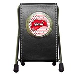 Sexy Lips Red Polka Dot Pen Holder Desk Clocks Front