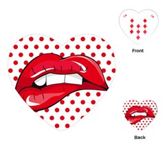 Sexy Lips Red Polka Dot Playing Cards (Heart) 