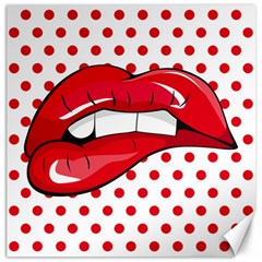 Sexy Lips Red Polka Dot Canvas 20  x 20  