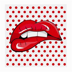 Sexy Lips Red Polka Dot Medium Glasses Cloth (2-Side)