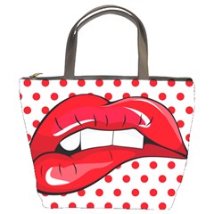 Sexy Lips Red Polka Dot Bucket Bags