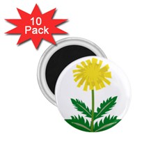 Sunflower Floral Flower Yellow Green 1 75  Magnets (10 Pack)  by Mariart