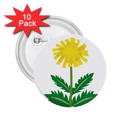 Sunflower Floral Flower Yellow Green 2 25  Buttons (10 Pack) 