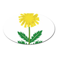 Sunflower Floral Flower Yellow Green Oval Magnet