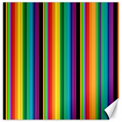 Multi Colored Colorful Bright Stripes Wallpaper Pattern Background Canvas 20  X 20   by Nexatart