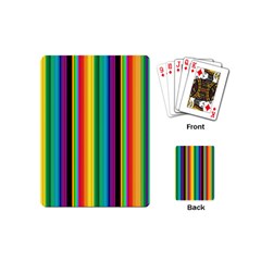 Multi Colored Colorful Bright Stripes Wallpaper Pattern Background Playing Cards (mini)  by Nexatart