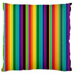 Multi Colored Colorful Bright Stripes Wallpaper Pattern Background Large Cushion Case (one Side)