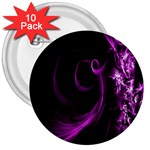 Purple Flower Floral 3  Buttons (10 pack)  Front