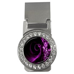 Purple Flower Floral Money Clips (cz) 