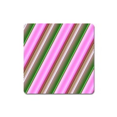 Pink And Green Abstract Pattern Background Square Magnet by Nexatart