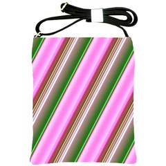Pink And Green Abstract Pattern Background Shoulder Sling Bags by Nexatart