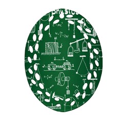 Scientific Formulas Board Green Ornament (oval Filigree) by Mariart