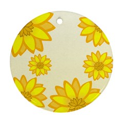 Sunflowers Flower Floral Yellow Ornament (round) by Mariart