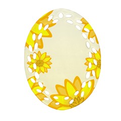 Sunflowers Flower Floral Yellow Ornament (oval Filigree)