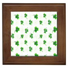 Leaf Green White Framed Tiles